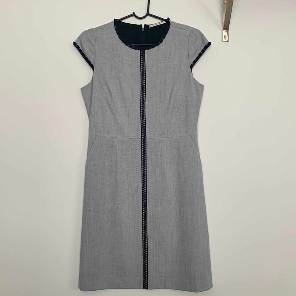 Tahari grey and black dress